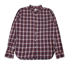 Hiroshi Kato Plaid Button Up Shirts Men's XL Cotton Wool Indie Boho